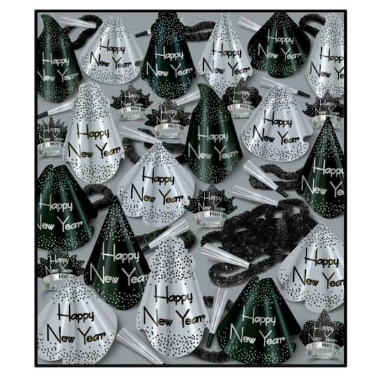 Beistle Black & Silver New Year Grand Accessory Kit